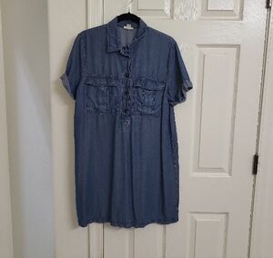 Casual Blue Denim Dress